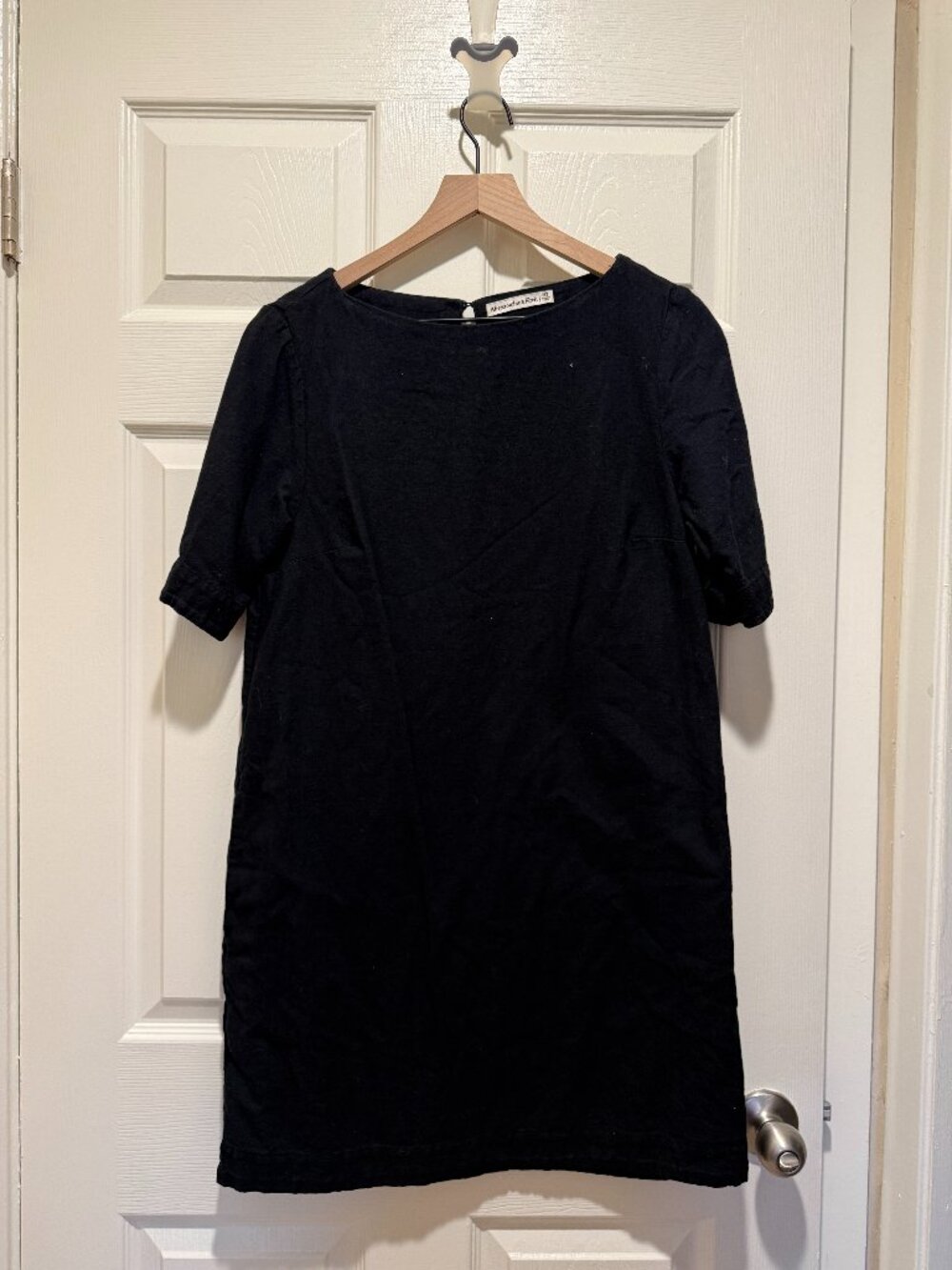 Abercrombie & Fitch Linen-Blend Mini T-Shirt Dress, size Medium Tall